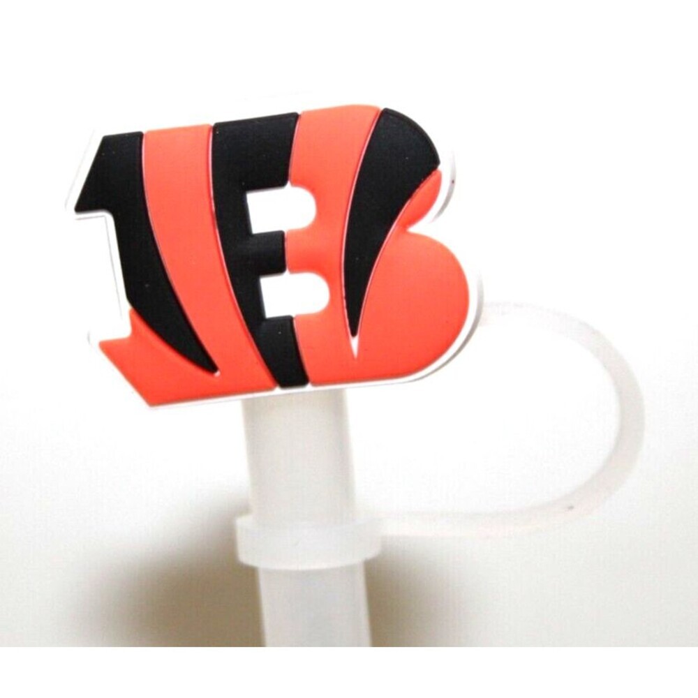 Sport Straw Cover Cap Football NFL Silicone Straw Cincinnati Bengals Logo Lot 4